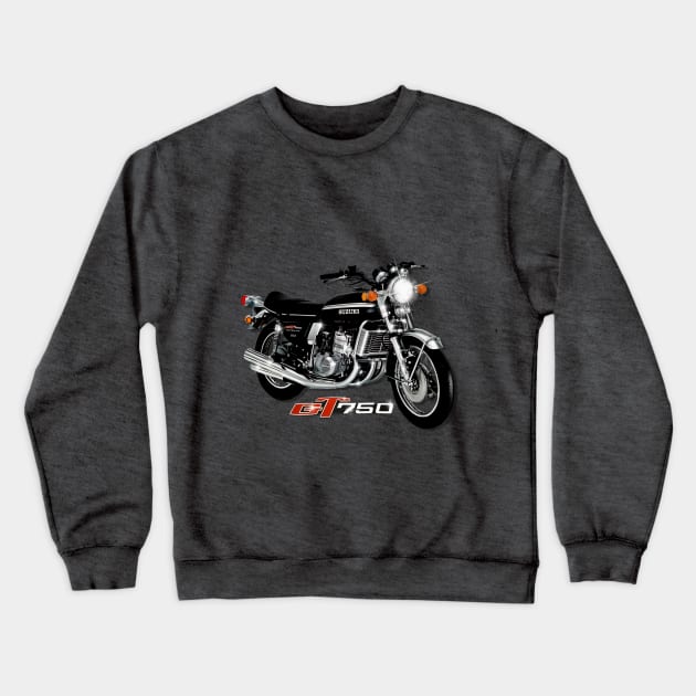 The 70s Classic Suzuki GT 750 by MotorManiac Crewneck Sweatshirt by MotorManiac